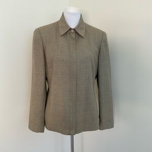 Jones New York Country Houndstooth Jacket in Tan and Brown